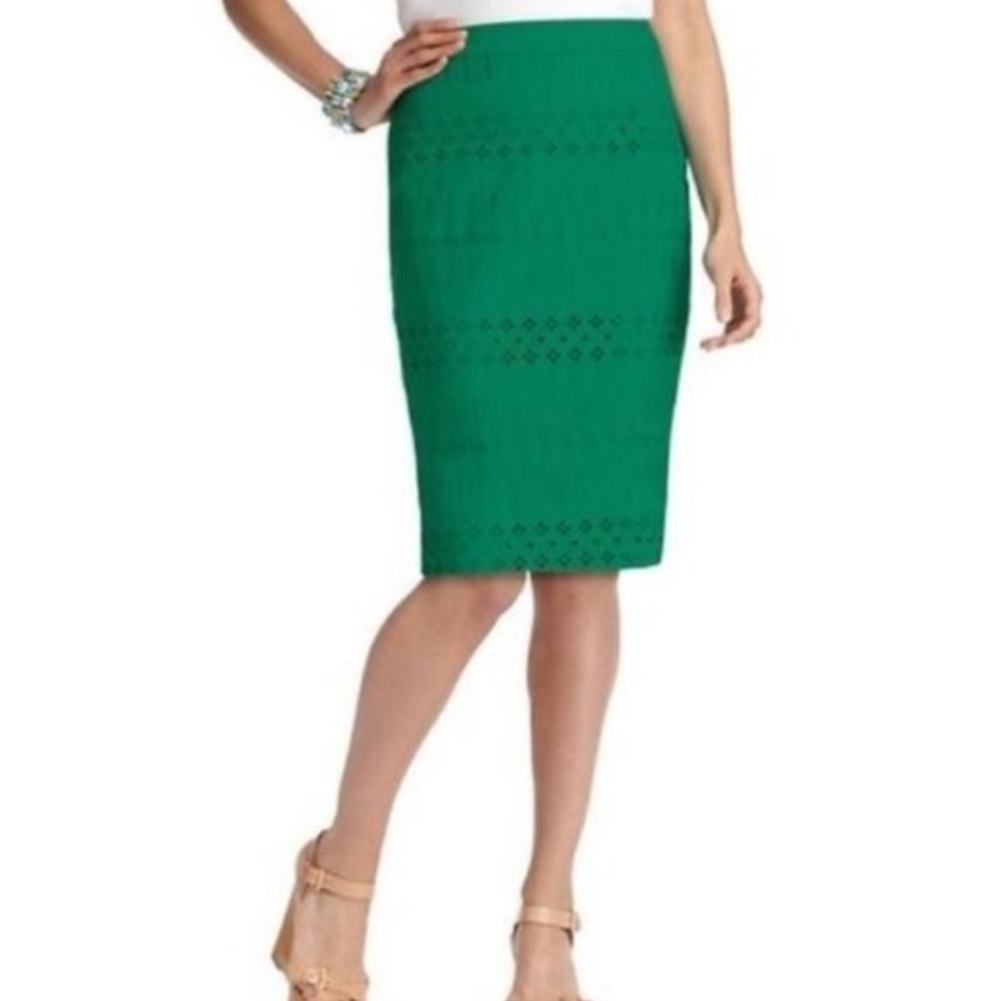 Skirt Green Pencil Skirt Ann Taylor LOFT Office Professional 6